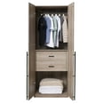 thumbnail image 6 of Manhattan Comfort Lee Wardrobe Closet 2.0 from Engineered Wood in Rustic Gray, 6 of 17