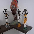 thumbnail image 4 of Lote de 3 esculturas africanas Sincero Figura de Mujer decoración de la casa, 4 of 5