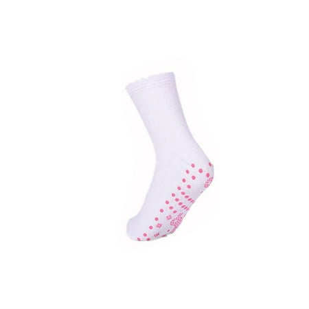 

Self-Heating Socks with Bottom Massage Points Anti-Slip Winter Warm Heat Insulated Stockings Above Ankle for Cold Feet White