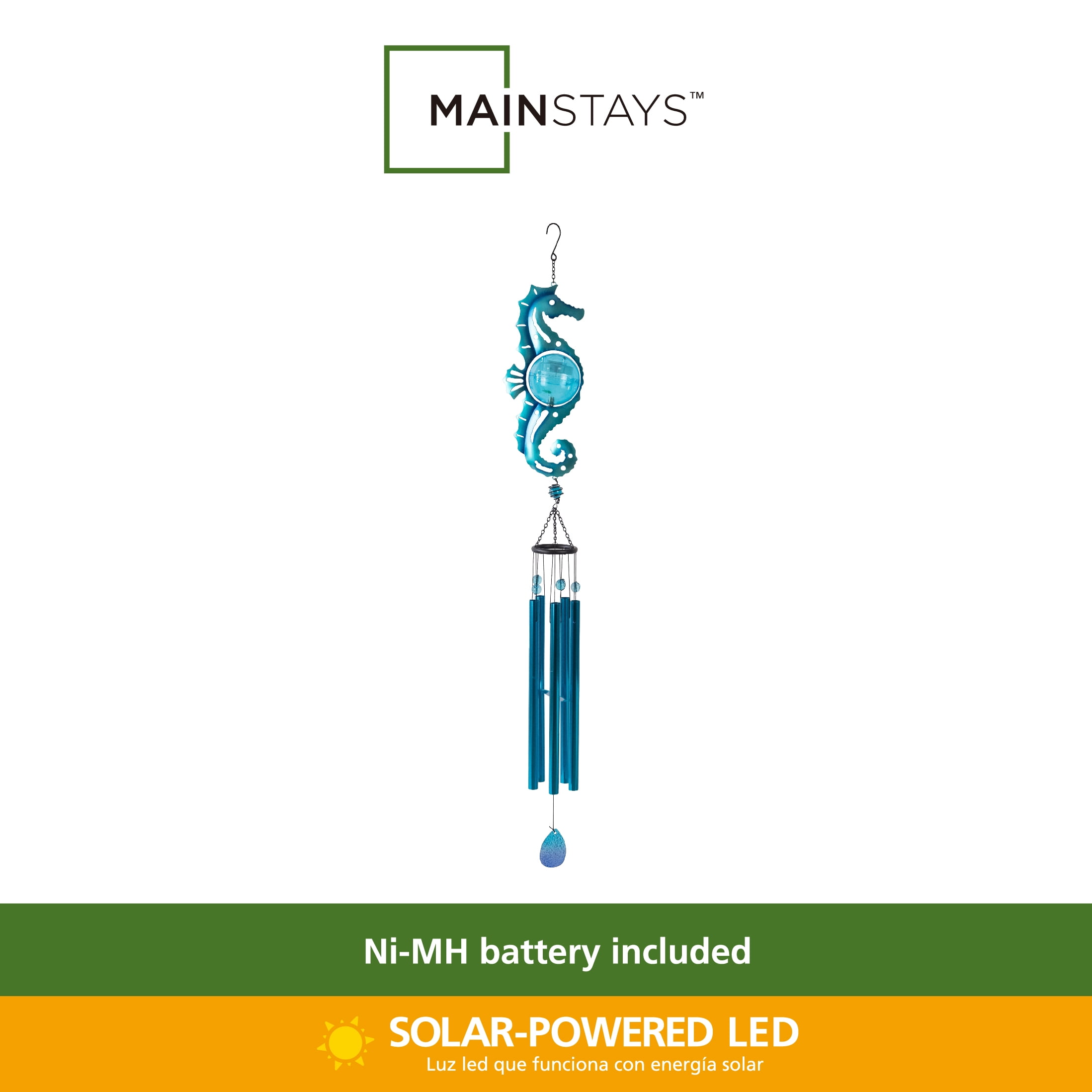 Mainstays Metal Coastal Sea Horizons Outdoor Wind Chime, Weather-Resistant