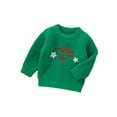 thumbnail image 1 of SUNSIOM Baby Girl Sweater Long Sleeve Flower Letters Knit Pullover Sweatshirt Warm Fall Winter Clothes, 1 of 8