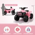 thumbnail image 6 of TOBBI Kids ATV, 6V 4 Wheeler Electric Quad Car Ride on Toys W/ LED Headlights, Horn, Speed Indicator, Pink, 6 of 14