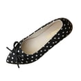 thumbnail image 2 of Puyaiuu Womens Vintage Pointed Toe Polka Dot Bow Flat Slip On Loafer Shoes Daily Fashion Footwear Black 39 Gift, 2 of 9