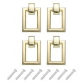 thumbnail image 1 of Uxcell 4 Juegos de Tiradores de Anillo Cuadrado de Doble Agujero con Tornillos para Cajón, Cobre, 1 of 5