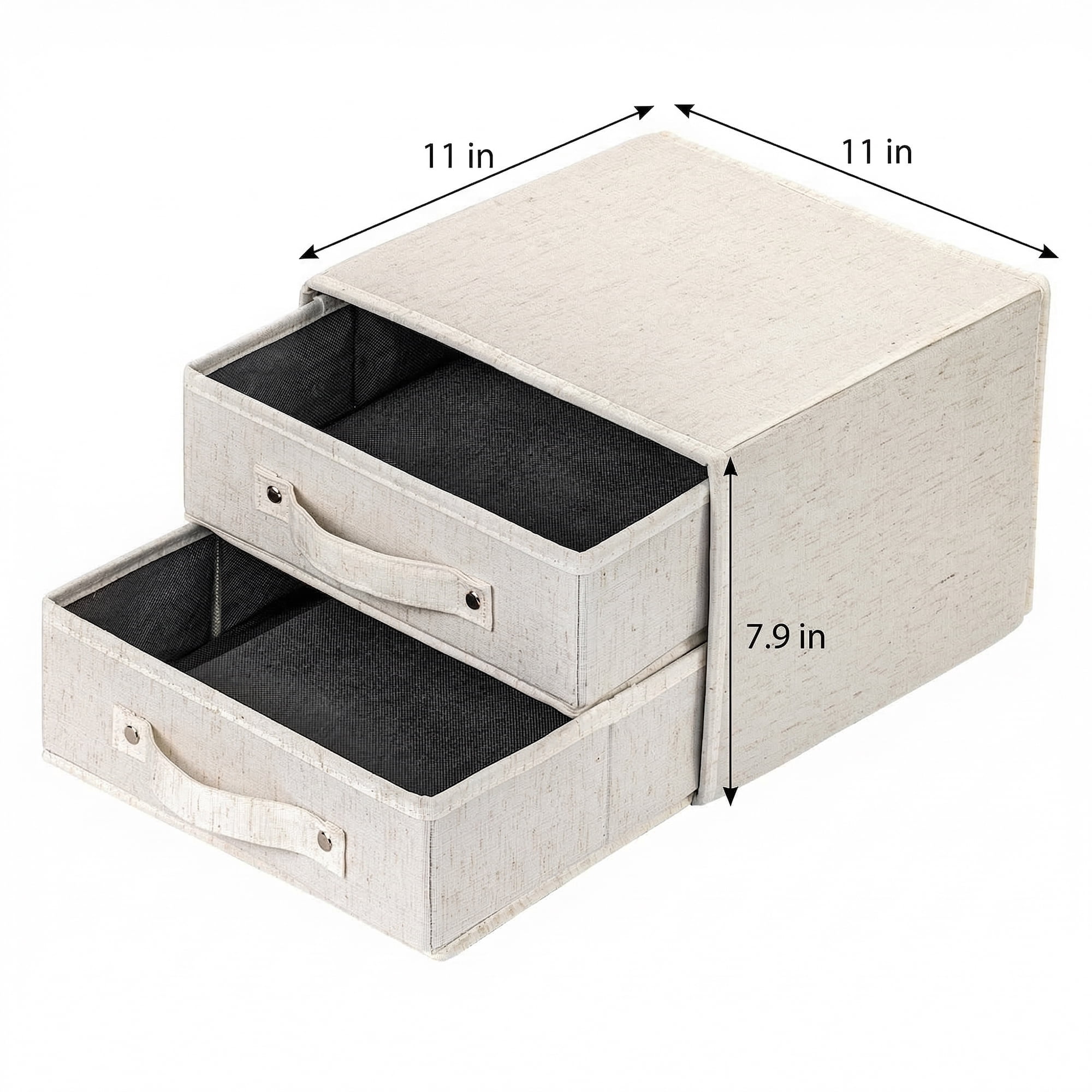 Unique Bargains Storage Cube Fabric Collapsible Basket White 11*11*7.9in