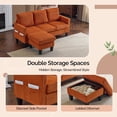 thumbnail image 5 of Ktaxon Convertible Sectional Sofa, L Shaped Couch with Storage Ottoman, Corduroy 3-Seater Couch for Small Space Living Room Orange, 5 of 8
