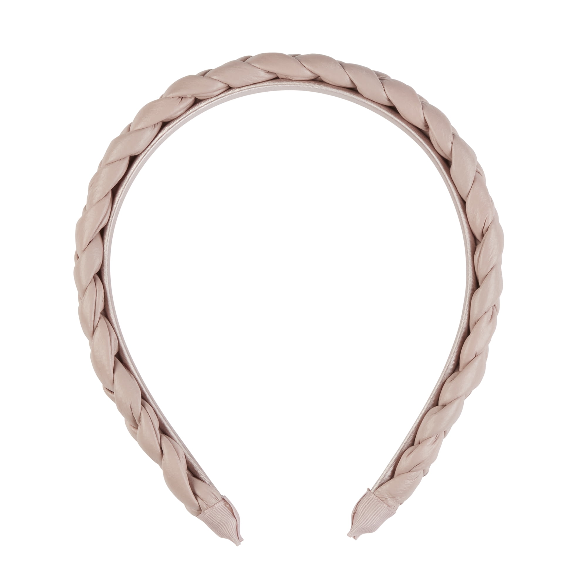 Tayshia by Scunci Comfort No-Squeeze Satin Braided Headband, Mauve Purple