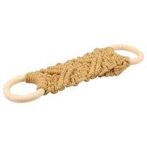 Steadline Handwoven Macrame Towel Hanger with Wooden Rings, Bohemian Style Kitchen Towel Holder for Bathroom Decor, Decorative Towel Ring Organizer