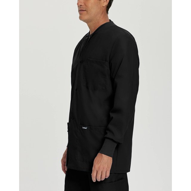 Landau Essentials Vestes de Sarrau à 5 Poches pour Hommes - Coupe Classique Décontractée, Col Ras du Cou, devant à Boutons-Pression, Sarraus d'Échauffement 7551