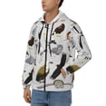 thumbnail image 3 of Naloa Animal Bird Men’s Hoodies, Zip up Hoodie, Sweatshirts,Hoodies for Men Sizes S-3XL-Medium, 3 of 5