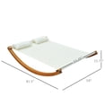 thumbnail image 3 of Outsunny Rocking Double Sun Lounger Hammock with Curved Wooden Stand, 3 of 9