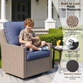 thumbnail image 6 of NestNook 7-Piece Outdoor Wicker Swivel Glider Patio Conversation Sets with Cushions and Fire Pit Table, 6 of 10