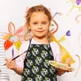 thumbnail image 3 of Black Soccer Balls with Green Elements Pattern Kids Aprons for Girls and Boys,Adjustable Neck Strap Toddler Aprons for Kids Cooking Baking, 3 of 7