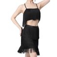thumbnail image 1 of Conjunto De Falda De Verano Traje de falda corta con borlas de 2 piezas Traje de baile latino sin espalda para mujer (Negro L) Ygjytge para Mujer Negro T S, 1 of 9