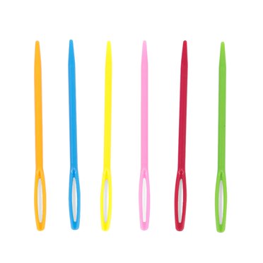 40pcs Plastic Large Eye Sewing Needles Safety Weaving Tools for Kids Crochet Darning Sewing Handmade Crafts ( Needle Head, Random)