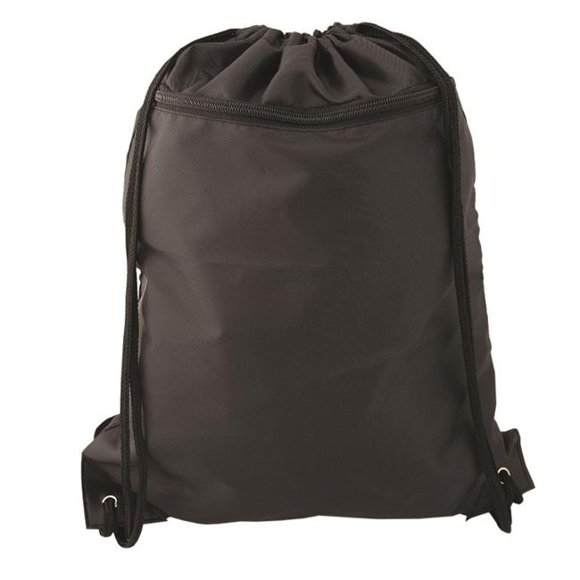 Debco P5978 Silver Metal Grommets Drawstring Backpack - Black