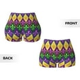 thumbnail image 5 of Haiem Mardi Gras4 No Front Seam Biker Shorts for Women Yoga Workout Gym Bike Shorts with Tummy Control Moisture-Wicking-Small, 5 of 9