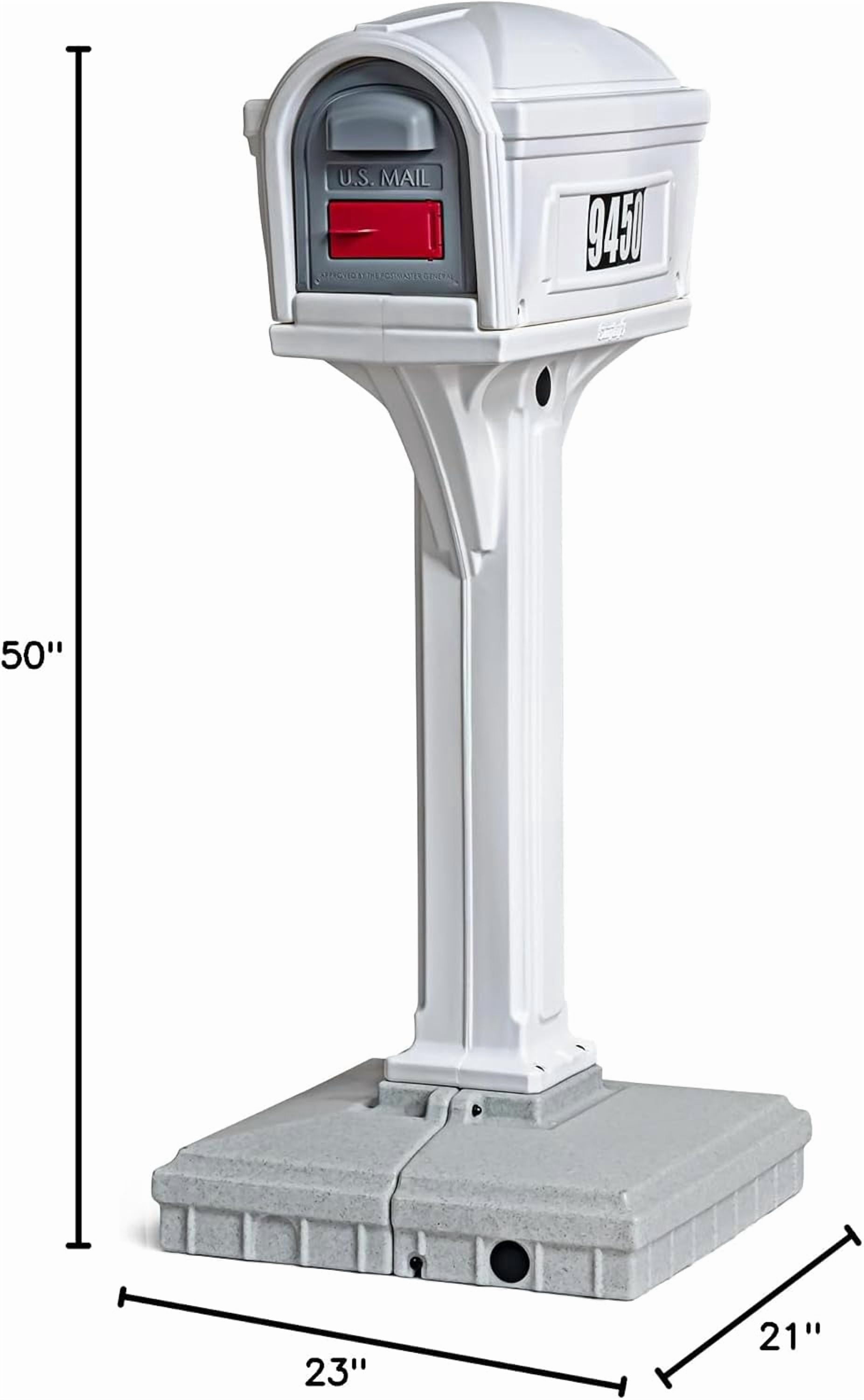 Simplay3 Dig-Free Easy Up Classic Mailbox and Post Combination in White