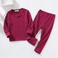 thumbnail image 2 of Gubotare Kids Long Johns Thermal Underwear Set Toddler Winter Warm Jammies, 2 of 9