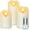 D3"x4"5"6", variant on 4"x12" Outdoor Waterproof Flameless Candles with Timers and Remote Control, Battery Operated Candles, LED Plastic Candles, Dark Ivory, Set of 2