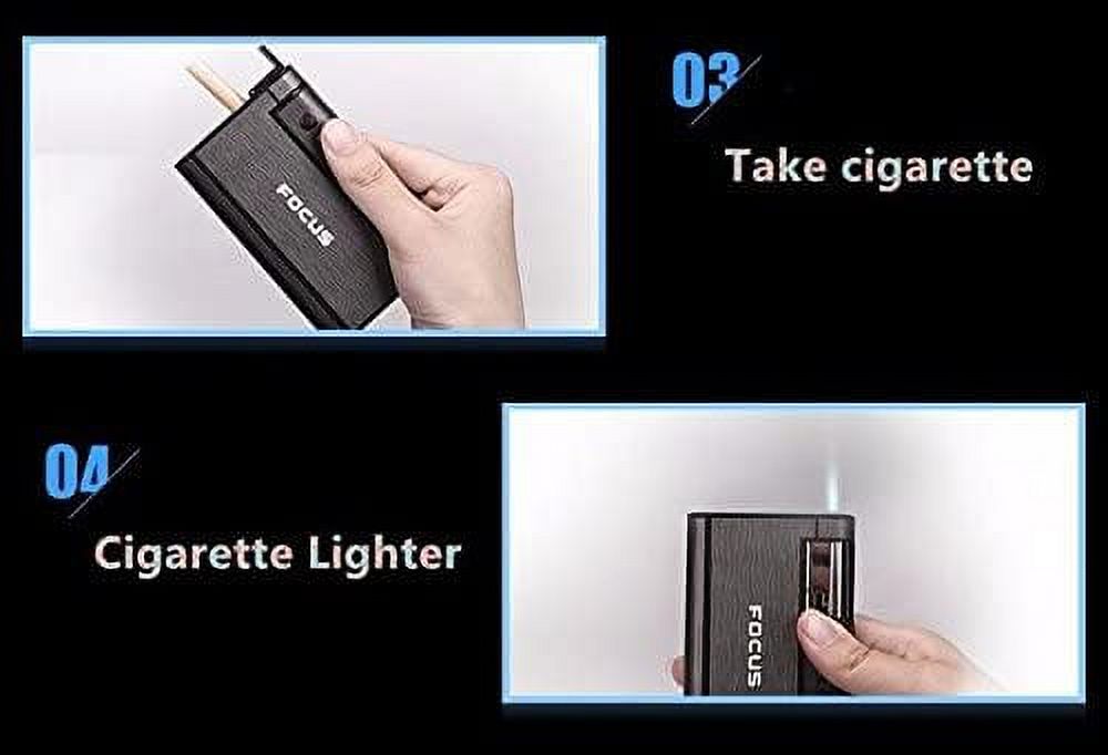 WO Cigarette Case with Lighter Cigarette Box Holder(Holds 8)