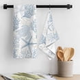 thumbnail image 3 of Blue Grey Coastal Kitchen Towel Dish Cloths Set of 1, Microfiber Soft Kitchen Hand Towels, Sea Turtle Nautical Coral Summer Beach Absorbent Quick Drying Dishcloths 18 x 28 Inches, 3 of 8