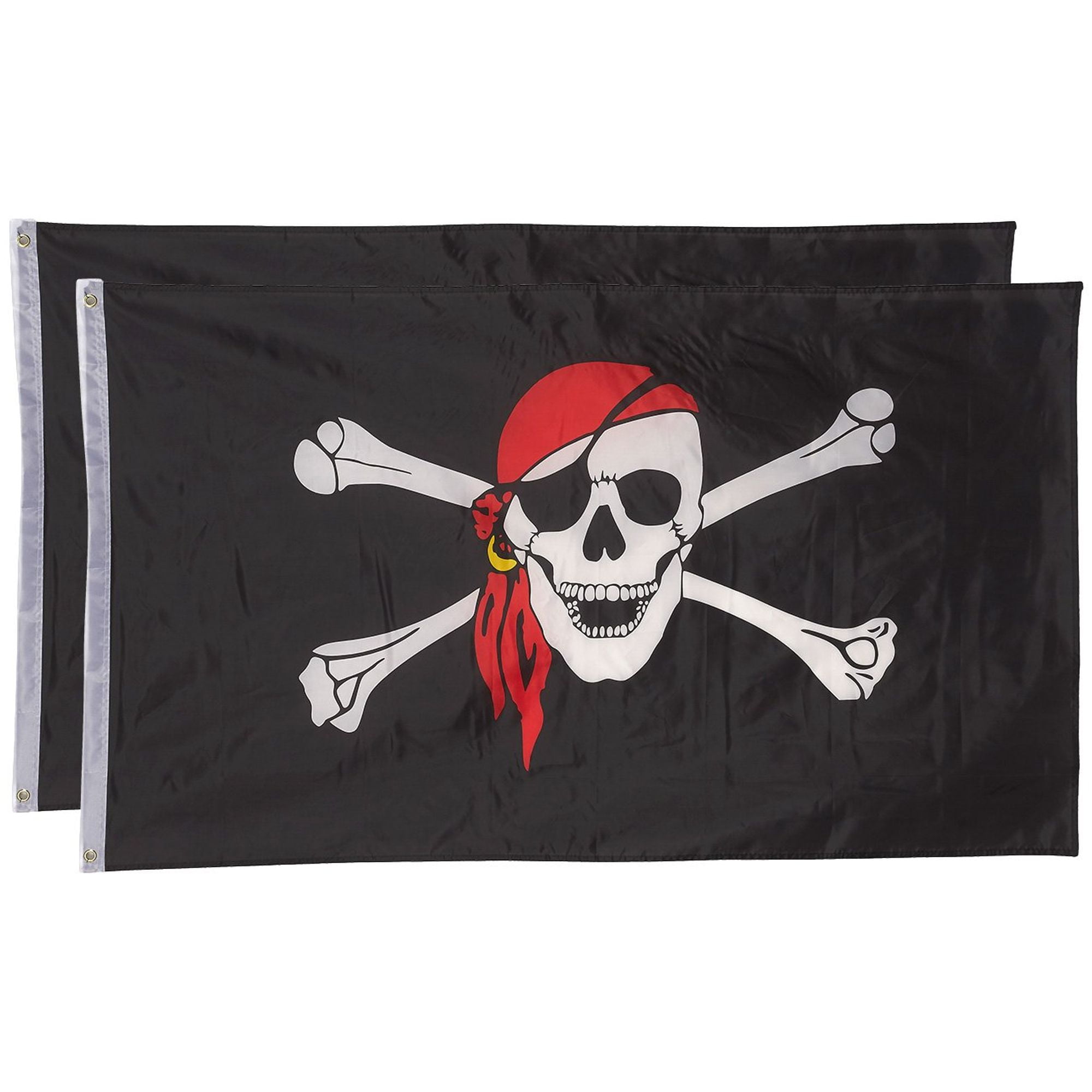 Flag-Approx 90 x 60 cm Motif Skull with Bandana /& Earring Pirate Flag