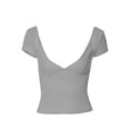 thumbnail image 2 of SUNSIOM Hauts à Col en V Profond pour Femmes T-Shirt Été Manches Courtes Ajusté Décontracté, 2 of 6