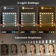Fenchilin 23x18 Vanity Mirror with Lights Bluetooth Tabletop Wall Mount Metal White