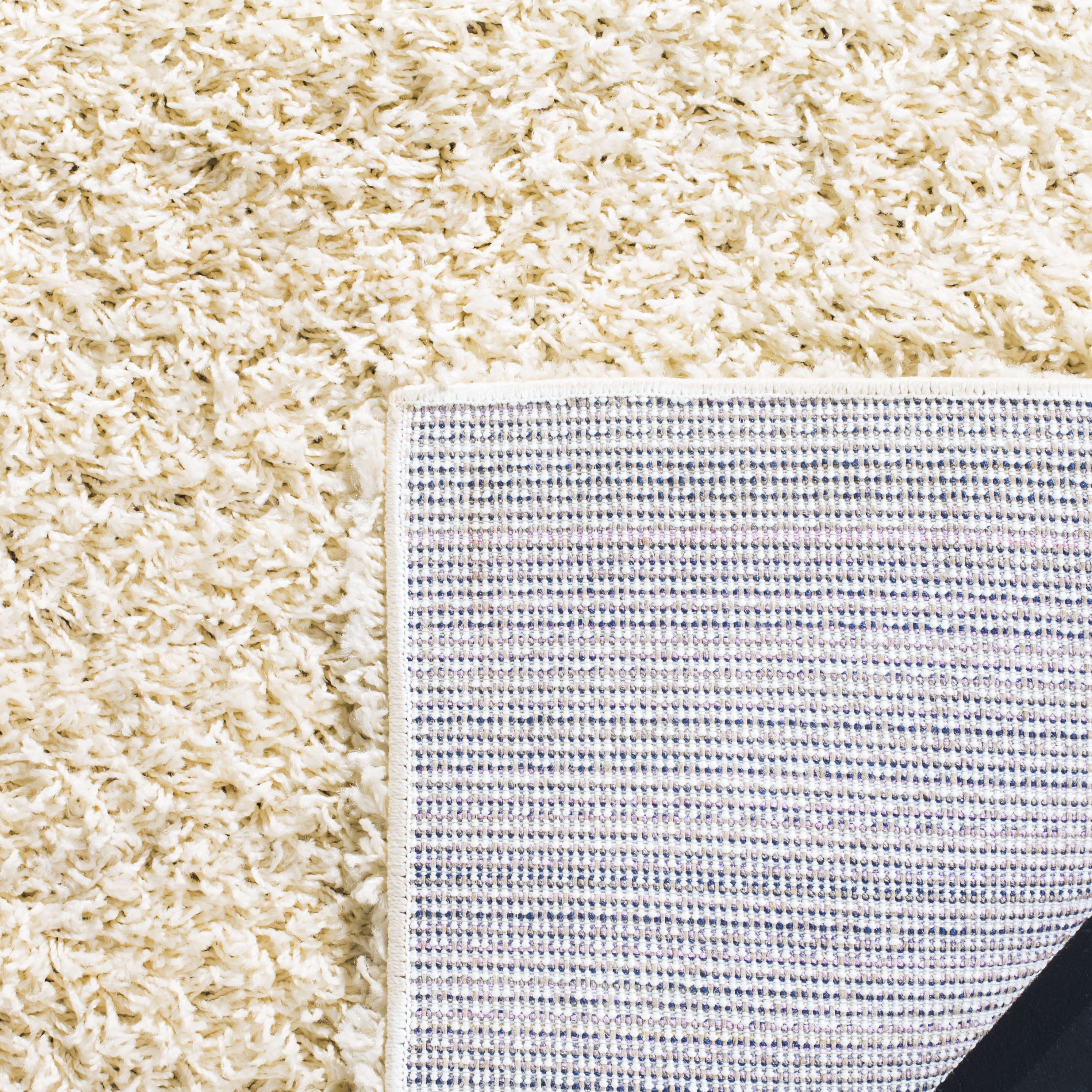 SAFAVIEH Lavena Solid Plush Shag Area Rug, Ivory, 10' x 14'