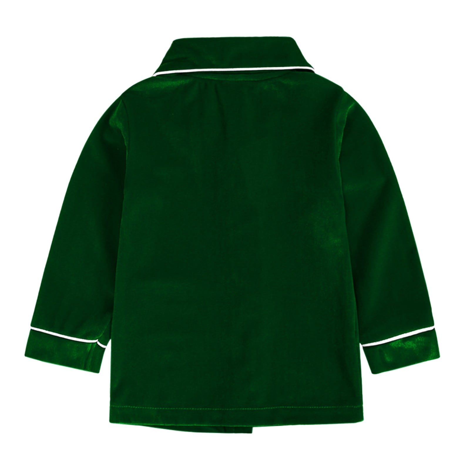 Ruyang Boys Girls Christmas Velvet Clothing Set Baby Cute Thermal 2 Piece Outfits Button Down Long Sleeve Shirts Pants Set