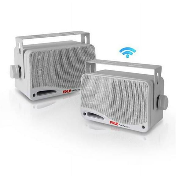 Pyle PDWR42WBT Bluetooth Indoor Outdoor 3.5 Inch Speaker System, White (2 Pack)