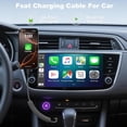 thumbnail image 2 of Coiled Carplay Car Charger Fast Charging，[2-Pack, 3ft] Retractable Braid USB A to USB C Cable for iPhone 17/17 Air/16/15/Plus/Pro Max/MacBook Pro, USB C Cord,Grey, 2 of 8