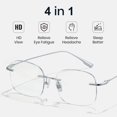 thumbnail image 3 of Cyxus Titanium Blue Light Glasses for Men Frameless Rimless Glasses Computer Glasses UV protection Eyeglasses T18, 3 of 5