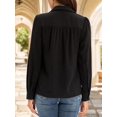 thumbnail image 5 of Weardear Women's Long Sleeve V Neck Tops Button Down Collared Work Business Blouses Casual Shirt, 5 of 6