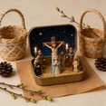 thumbnail image 5 of Mini Nativity Set in Tin Box, Portable Religious Christmas Decor, Handmade Resin Figurines for Holiday Tabletop Display, Travel-Friendly Easter Scene for Household & Gifting(B), 5 of 5