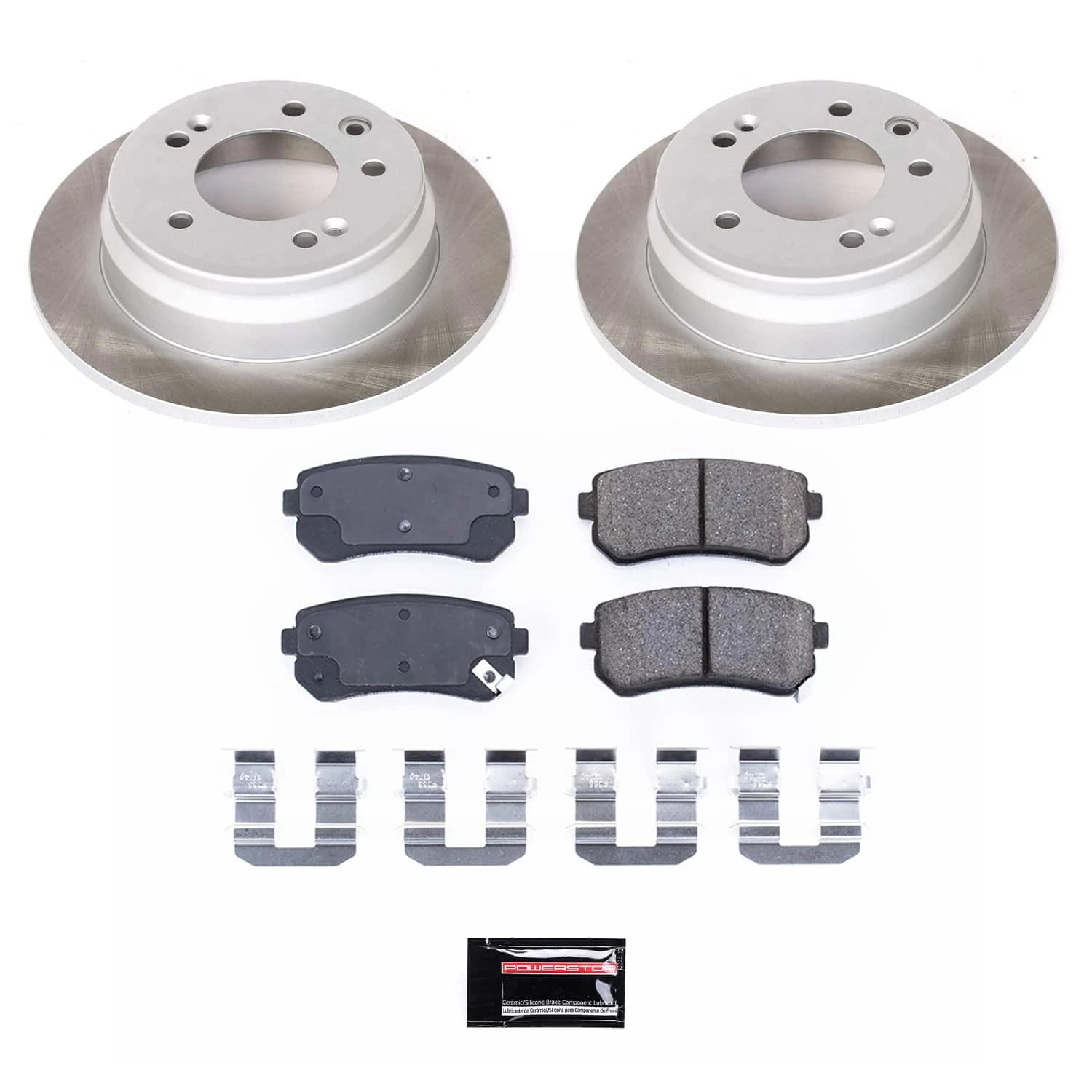 PowerStop Rear Semi-Coated Rotor and Low-Dust Ceramic Brake Pad Kit SC6093