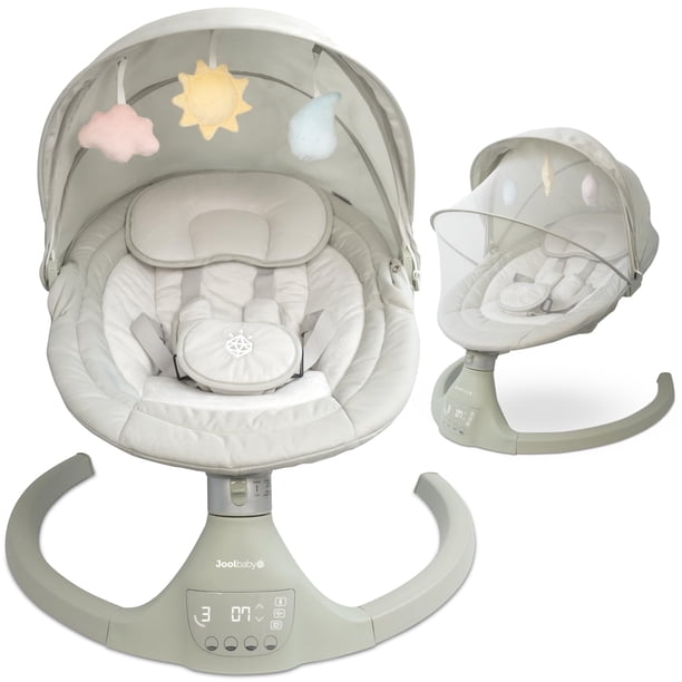 Columpio para Bebé Jool Baby Nova Eléctrico con Música Bluetooth Verde Salvia