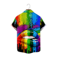 thumbnail image 3 of Short Sleeve Shirt LGBT Rainbow Creative Soft Vivid Design Graphic T-Shirt for Friends for Dating and Travel, 3 of 13