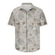 thumbnail image 3 of Blusa y camisa de manga corta con cuello vuelto para hombre, camisa informal de moda con estampado de hojas y solapa de manga corta, blusa para hombre, 3 of 4