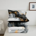thumbnail image 5 of Erosebridal Black Orange Marble Bedding Queen Size Watercolor Artwork Comforter Set Queen, Abstract Foil Print Duvet Insert Aesthetic Marbling Quilt Set, Mountain Fluid Bedding Comforters & Sets, 5 of 6