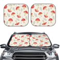 thumbnail image 2 of Haiem Cartoon Flat Mushrooms Windshield Sun Shade: Universal Foldable 2-Piece Car Front Window Sunshade - Blocks Uv Rays, And Reduces Heat,Essential Car Accessory Large, 2 of 7