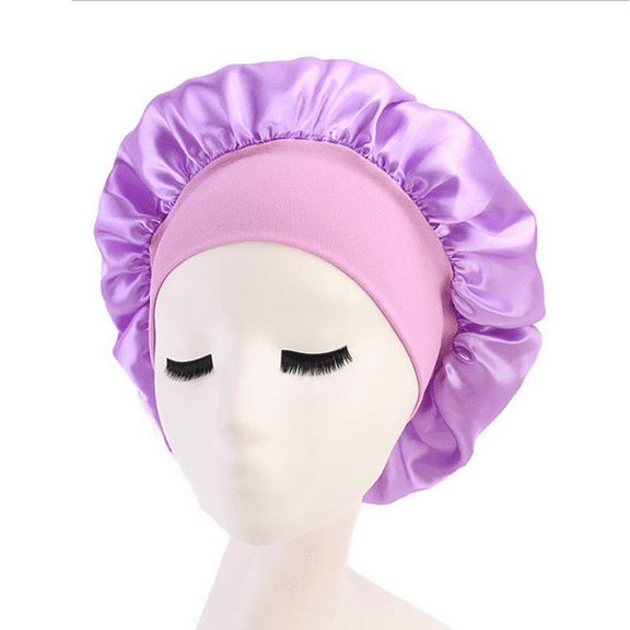 YMMIND Satin Bonnet Silk Sleep Cap with Wide Band Elastic