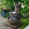 thumbnail image 3 of Outdoor Cascading Waterfall Fountain w/LED Light Home Water Fountain, 3 of 5