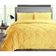 thumbnail image 1 of Wyoming King Comforter Pinch Golden 300 GSM Plush Siliconized Microfiber Fill Duvet Insert Box Stiched Quilted Fluffy Soft 600 TC Egyptian Cotton Shell with Premium Piping & Pillowcases, 1 of 8
