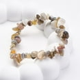 thumbnail image 2 of 10 pc Natural Botswana Agate Chip Beaded Stretch Bracelets for Women Men Inner Diameter: 2 inch(5.1cm), 2 of 5