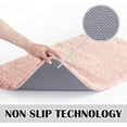 thumbnail image 6 of Bathroom Contour Rug Non Slip Bath Mat Water Absorbent Soft Microfiber Shaggy Bathroom Mat Machine Washable Bath Rug for Bathroom Thick Plush U Shape Toilet Rug (20 x 24, Blush), 6 of 6