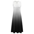 thumbnail image 4 of B91xZ Robe Florale pour Femmes Décontractée Col en V Sans Manches Maxi Robe Ceinturée Longue Fluide Invité de Mariage, Noir XXXXXL, 4 of 4