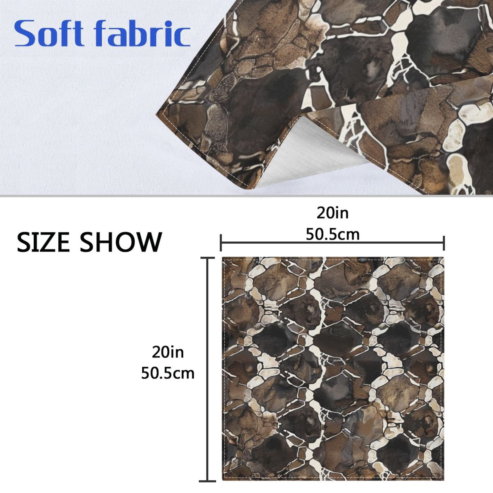 JSTEL Snake Skin Print Cloth Napkins Set of 6, 20x20 Inch Washable and Reusable Napkin for Decoupage Dinner Party Everyday Use