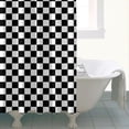 thumbnail image 4 of Black White Checkered Pattern Shower Curtain 84"x72" ,Bathroom Decorative Shower Curtains Set with 12 Hooks,Modern Waterproof Washable Shower Curtain, 4 of 6